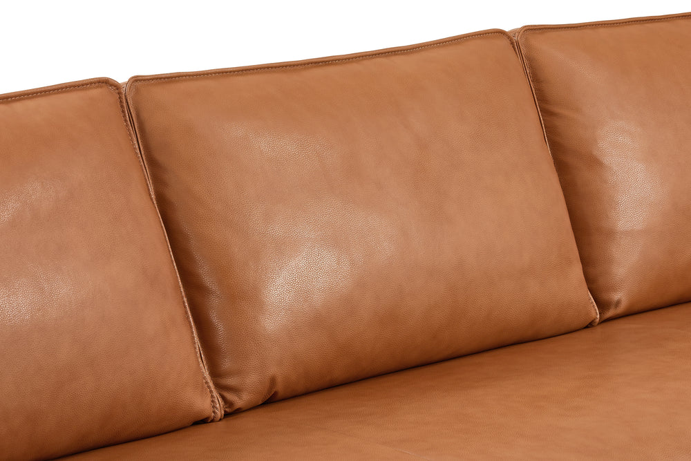 Valencia Varese Top Grain Leather Sofa, Three Seats Cognac