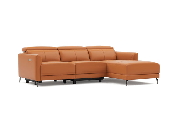 Valencia Andria Modern Right Hand Facing Top Grain Leather Reclining S