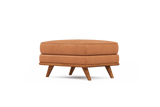 Valencia Artisan Top Grain Leather 
Cognac Ottoman Front View
