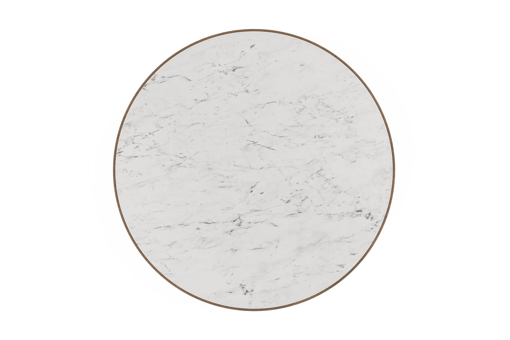 Valencia Peyton Marble and Wood Round Coffee Table