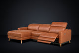 Elodie Distressed Italian Aniline Leather Recliner Sectional Sofa
