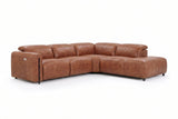 Octavia Distressed Italian Aniline Leather Reclining Corner Sectional Sofa