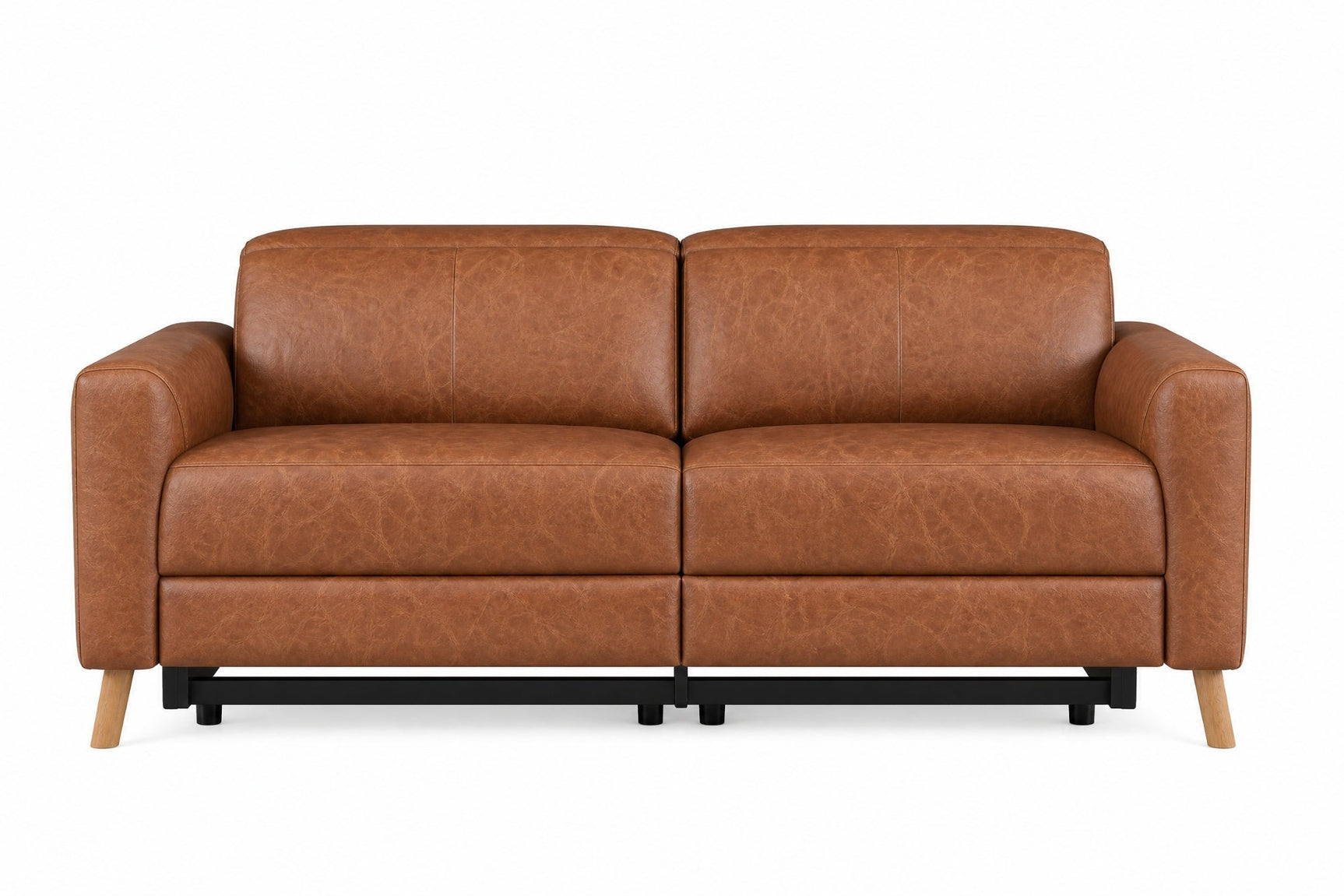Elodie Distressed Italian Aniline Leather Dual Recliner Sofa