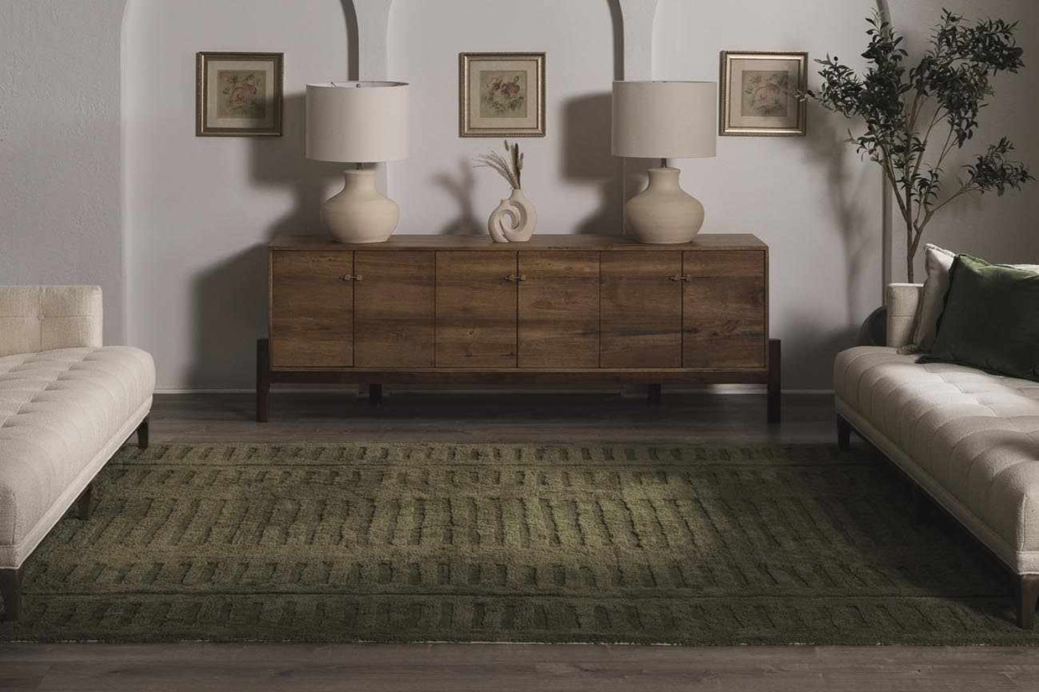 Washable Wool Rug - Green - Clearance