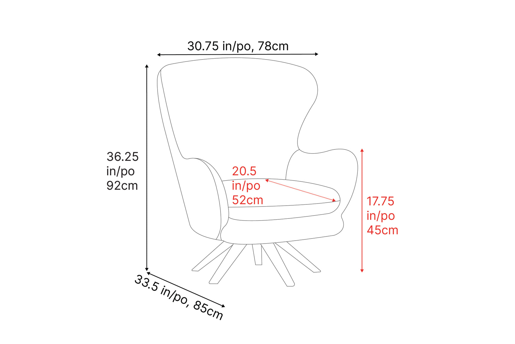 Winston Fabric Swivel Chair