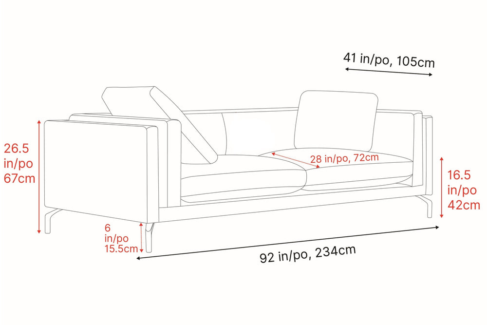 Valencia Zadar Leather Wide Seats Sofa, Cognac