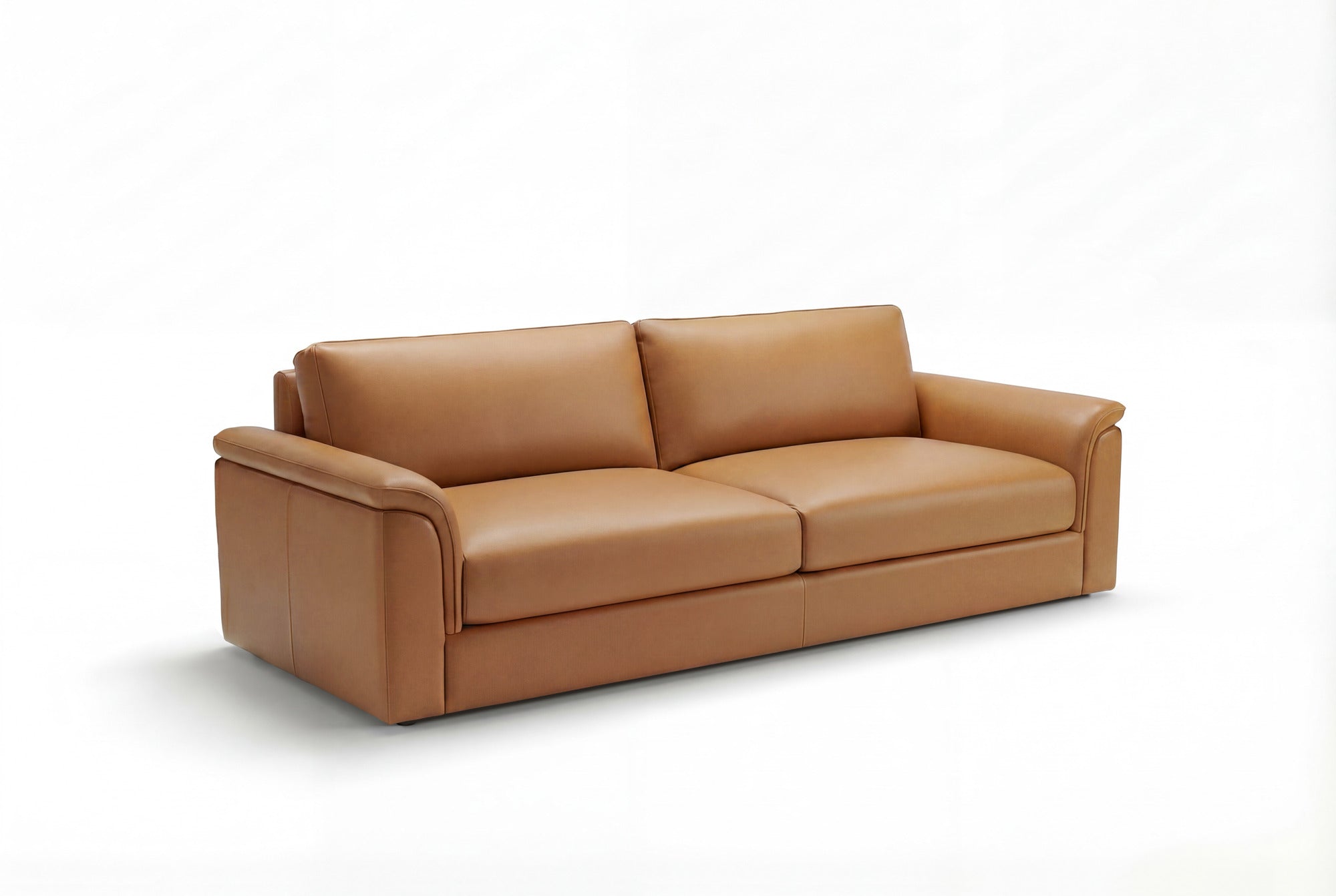 Zaira Aniline Leather Sofa | Wide Arms & Plush Cushions | Valencia