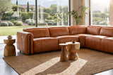 Octavia Distressed Italian Aniline Leather Reclining Corner Sectional Sofa