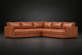 Serena Distressed Leather Corner Sectional Sofa