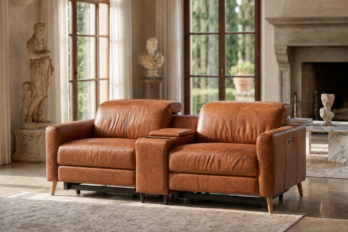 Distressed leather glowing in natural light