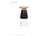 Acerenza White Marble Pedestal Side Table dimensions: 16.0 in wide, 16.0 in deep, 19.5 in high