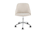 Acri Walnut Bentwood Swivel Desk Chair with Cream Woven Fabric, front view