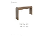 Adelfia Ash Veneer Waterfall Console Table dimensions: 59.06 in wide, 12.99 in deep, 31.5 in high