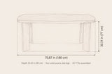 Adrano dining table dimensions: 70.87 in long, 30.31 in high, 35.43 in deep