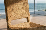 Close-up of the Aieta Parsons Seagrass-Wrapped Dining Chair: wrap