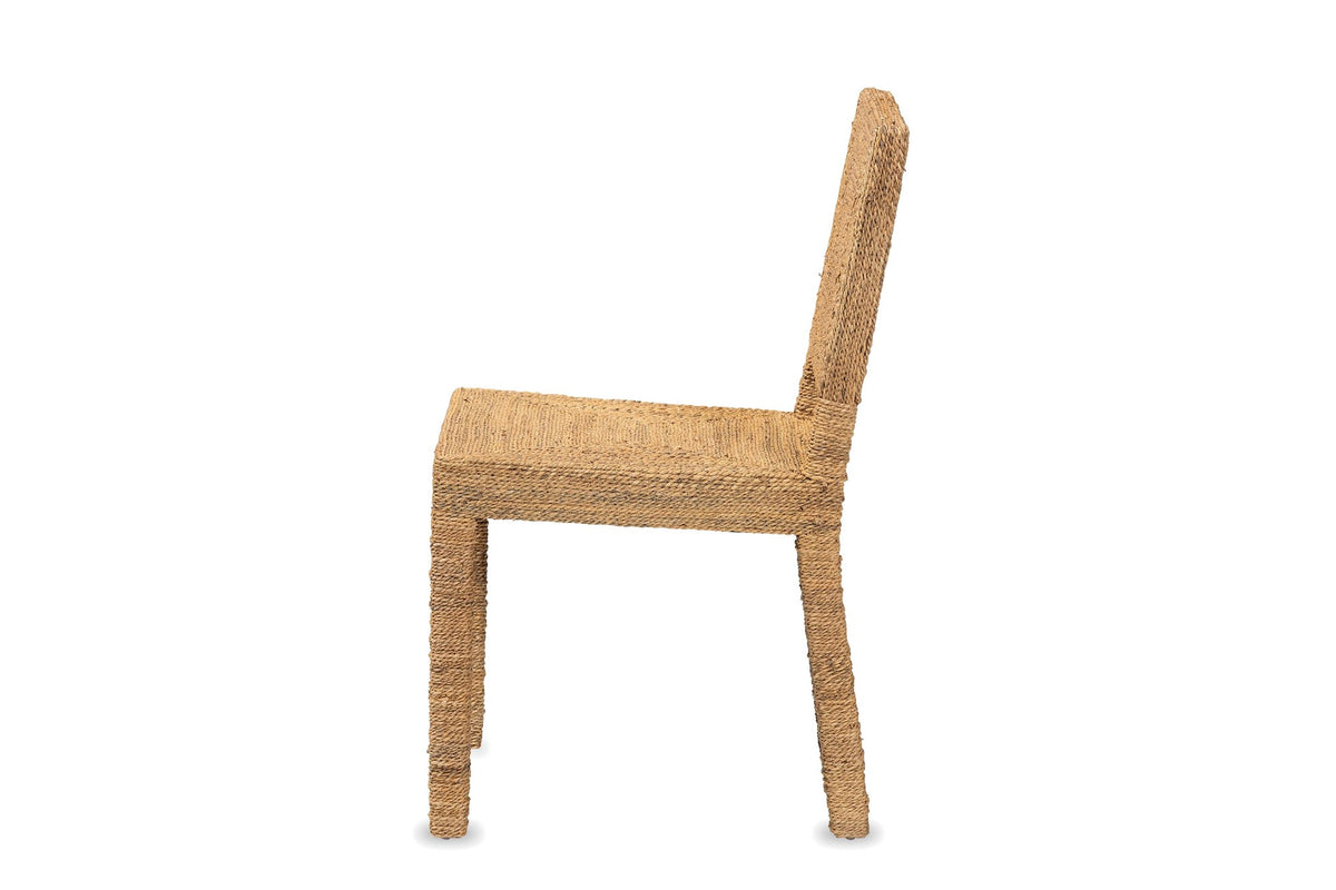 Aieta Parsons Seagrass-Wrapped Dining Chair, side view