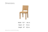 Aieta Parsons Seagrass-Wrapped Dining Chair dimensions