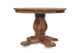 Albidona 43-Inch Round Solid Mango Pedestal Dining Table on a white background