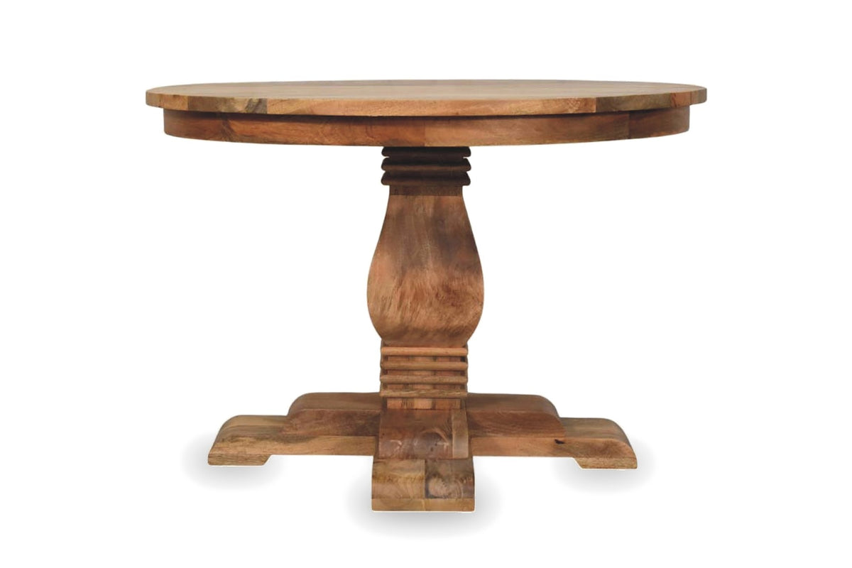 Albidona 43-Inch Round Solid Mango Pedestal Dining Table, front view