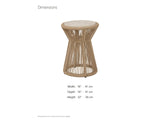 Alessano Rope Hourglass Side Table dimensions: 16.0 in wide, 16.0 in deep, 22.0 in high