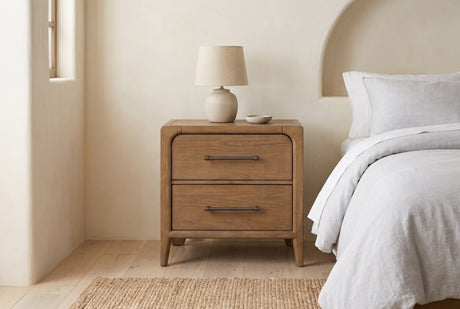 Alghero Brown Oak 2-Drawer Nightstands, Set of 2