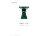 Alliste Blown Glass Hourglass Side Table dimensions: 15.0 in wide, 15.0 in deep, 17.0 in high