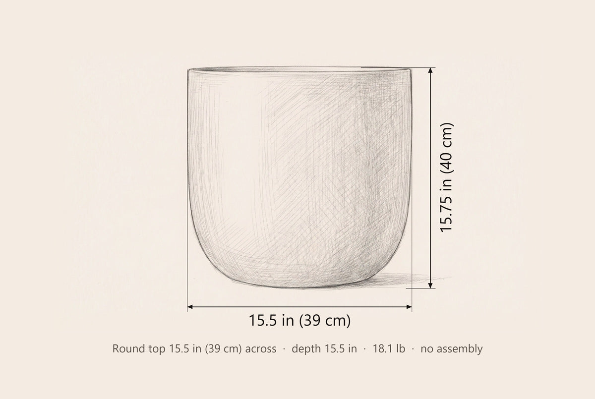 Altavilla side table dimensions: 15.5 in wide, 15.75 in high