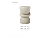 Altomonte Cream Fiberglass Stacked Side Table dimensions: 16.14 in wide, 13.78 in deep, 21.65 in high