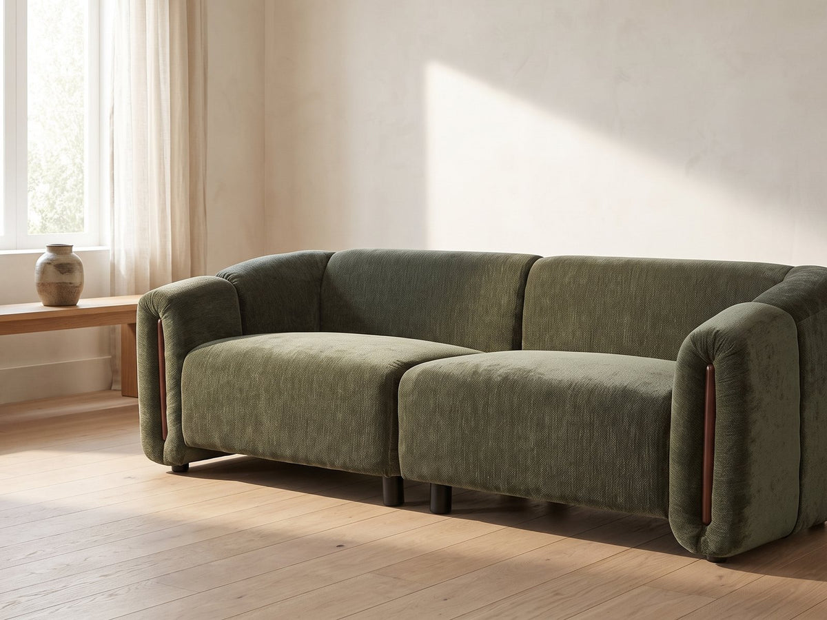 The Amalfi sofa styled in a room setting