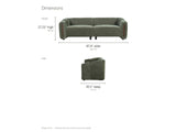 Amalfi Curved Sofa dimensions: 87.4 in wide, 30.5 in deep, 27.25 in high