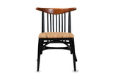 Amendolara Spindle-Back Mahogany and Rattan Dining Chair, front view