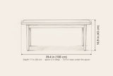 Anagni bench dimensions: 39.4 in long, 16.9 in high, 11 in deep
