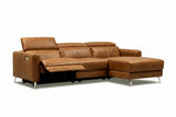Andria Distressed Italian Aniline Leather Power Reclining Sectional Sofa