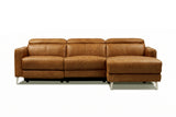 Andria Distressed Italian Aniline Leather Power Reclining Sectional Sofa