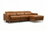 Andria Distressed Italian Aniline Leather Power Reclining Sectional Sofa