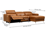 Andria Distressed Italian Aniline Leather Power Reclining Sectional Sofa