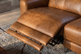 Andria Distressed Italian Aniline Leather Power Reclining Sectional Sofa