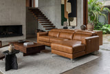 Andria Distressed Italian Aniline Leather Power Reclining Sectional Sofa