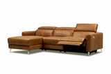 Andria Distressed Italian Aniline Leather Power Reclining Sectional Sofa