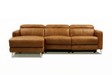 Andria Distressed Italian Aniline Leather Power Reclining Sectional Sofa