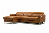Andria Distressed Italian Aniline Leather Power Reclining Sectional Sofa