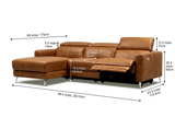 Andria Distressed Italian Aniline Leather Power Reclining Sectional Sofa