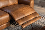 Andria Distressed Italian Aniline Leather Power Reclining Sectional Sofa