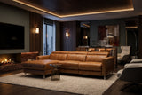 Andria Distressed Italian Aniline Leather Power Reclining Sectional Sofa