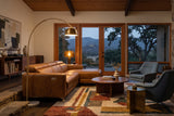 Andria Distressed Italian Aniline Leather Power Reclining Sectional Sofa