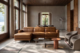 Andria Distressed Italian Aniline Leather Power Reclining Sectional Sofa