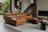 Andria Distressed Italian Aniline Leather Power Reclining Sectional Sofa