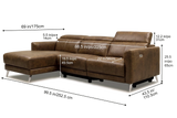 Andria Distressed Italian Aniline Leather Power Reclining Sectional Sofa