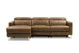 Andria Distressed Italian Aniline Leather Power Reclining Sectional Sofa