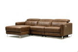 Andria Distressed Italian Aniline Leather Power Reclining Sectional Sofa